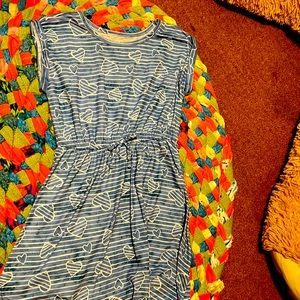 Blue stripes and hearts dress